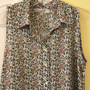 LOFT floral sleeveless top